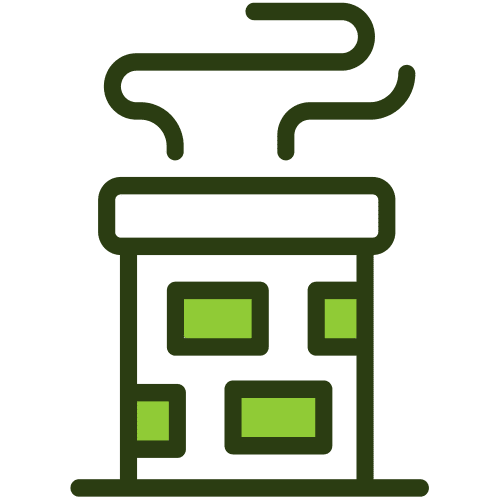 Chimney with free flowing smoke