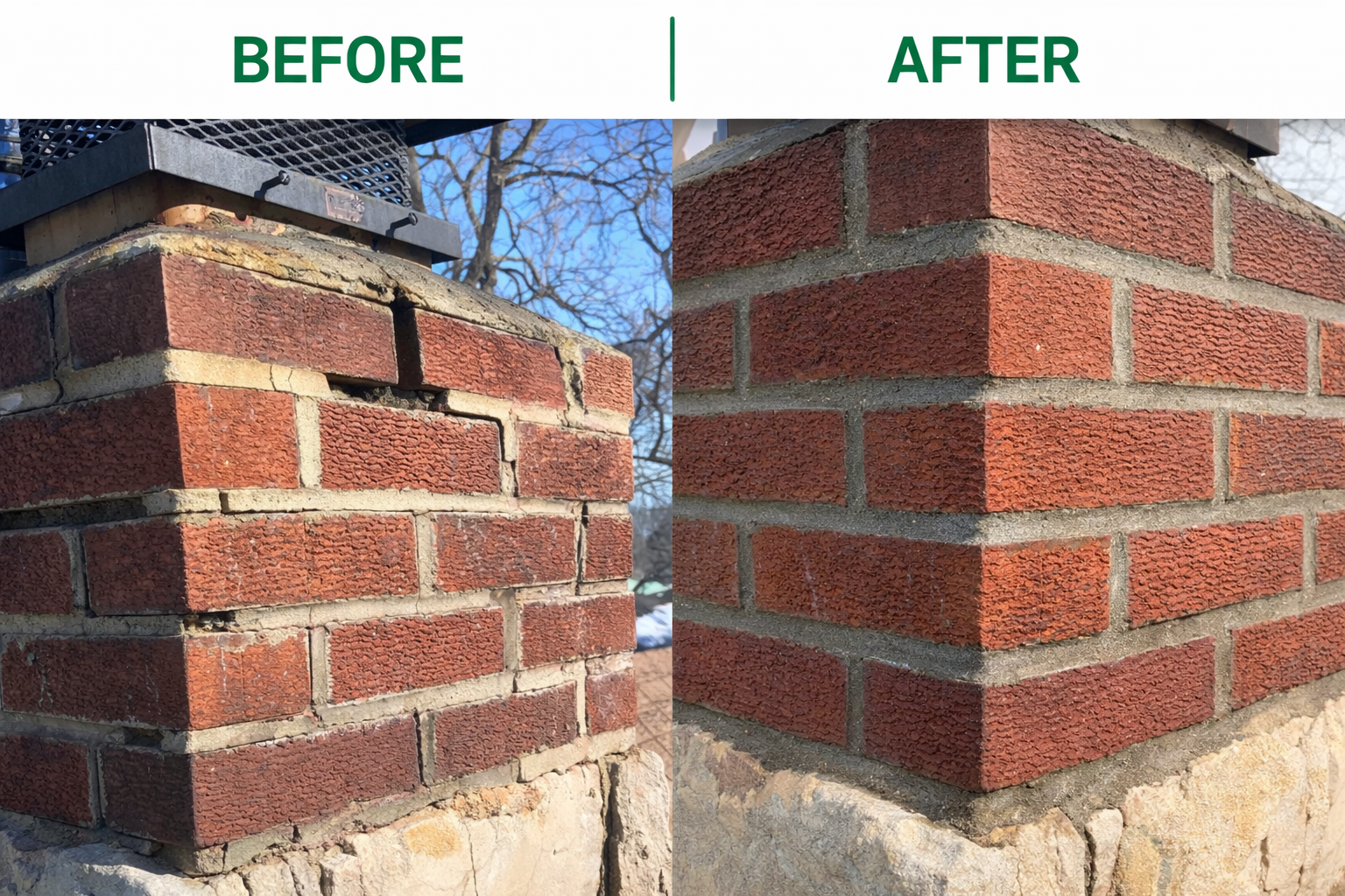 chimney restoration before and after
